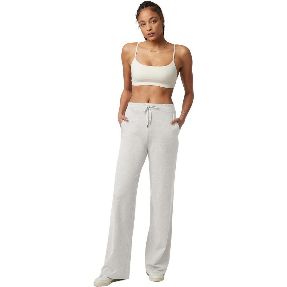 Vuori Performance Halo Essential Wide Leg Pants Ecru Heather Size Medium NWT